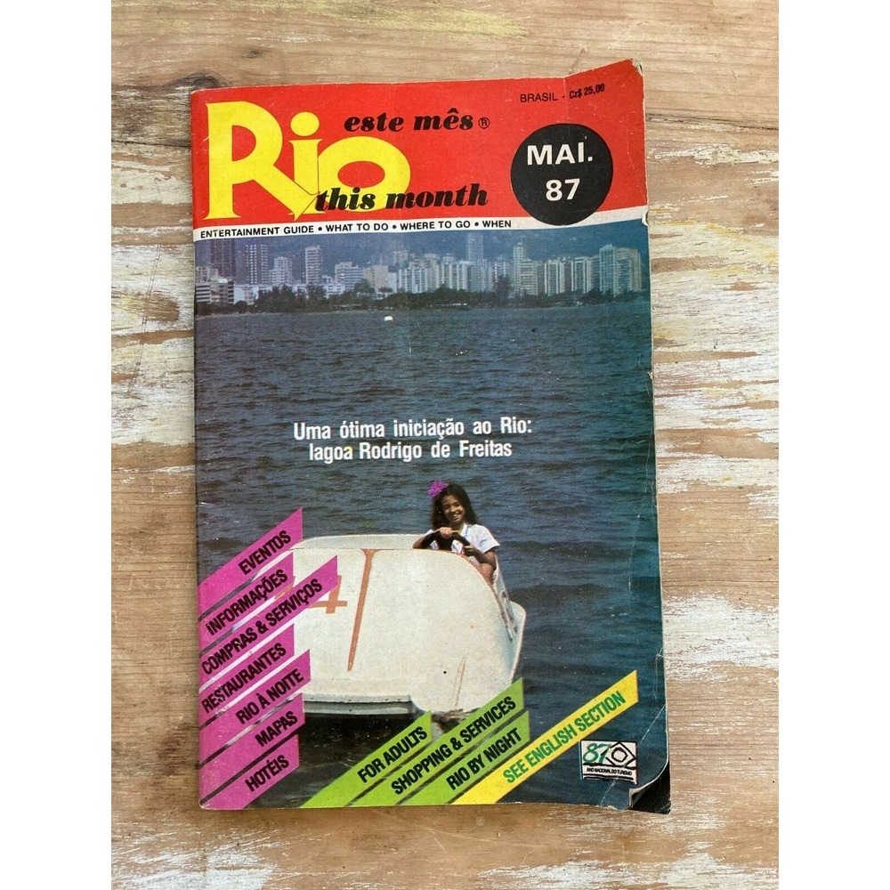 Vintage tourist travel booklet Rio This Month May 1987 restaurants shops discos